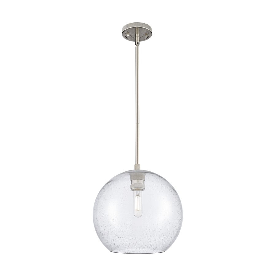 Innovations Crown Point 1Lt 12" Athens Stem Pendant, SN/Seed - 434-1S-SN-G124-12