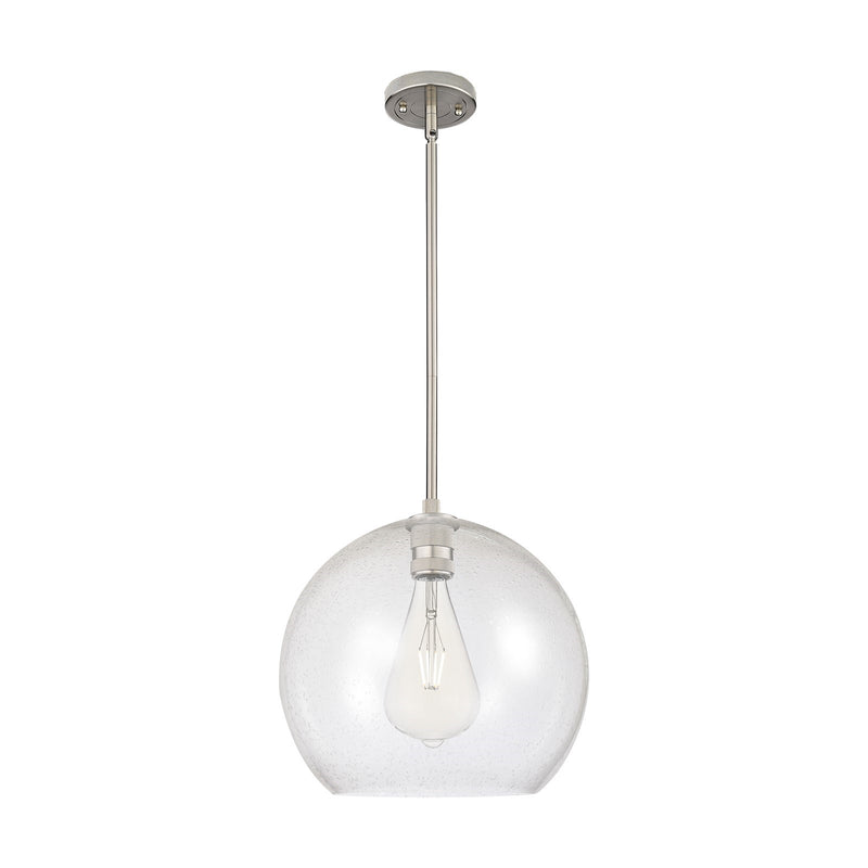 Innovations Astor 14in 1-Light Pendant | Industrial Satin Nickel and Seedy Glass | Kitchen Island & Dining Room | Model 434-1S-SN-G124-14