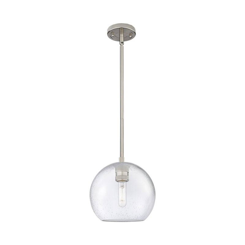 Innovations Crown Point 1Lt 8" Athens Stem Pendant, SN/Seed - 434-1S-SN-G124-8