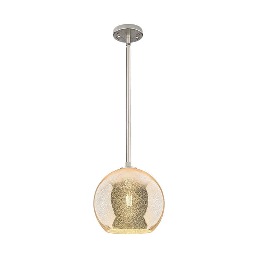 Innovations Athens 10in 1-Light Pendant | Industrial Satin Nickel and Mercury Glass | Kitchen Island & Dining Room | Model 434-1S-SN-G128-10