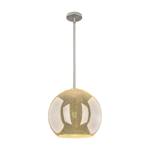 Innovations Astor 14in 1-Light Pendant | Industrial Satin Nickel and Mercury Glass | Kitchen Island & Dining Room | Model 434-1S-SN-G128-14