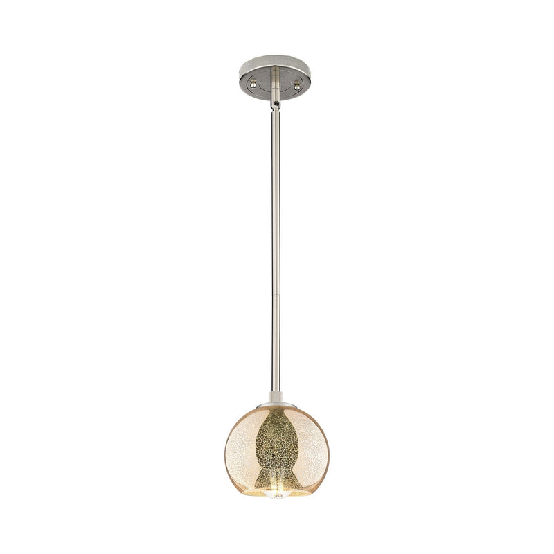 Innovations Athens 6in 1-Light Pendant | Industrial Satin Nickel and Mercury Glass | Kitchen Island & Dining Room | Model 434-1S-SN-G128-6