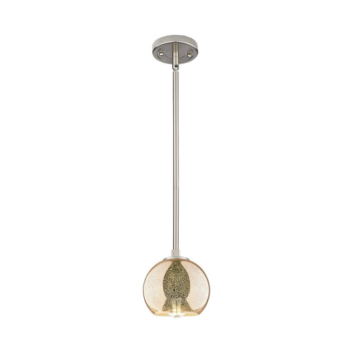 Innovations Athens 6in 1-Light Pendant | Industrial Satin Nickel and Mercury Glass | Kitchen Island & Dining Room | Model 434-1S-SN-G128-6