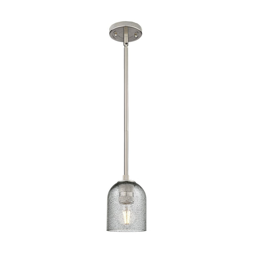 Innovations Caledonia 5in 1-Light Pendant | Industrial Satin Nickel and Charcoal Glass | Kitchen Island & Dining Room | Model 434-1S-SN-G257