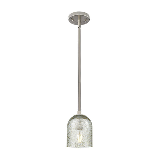 Innovations Caledonia 5in 1-Light Pendant | Industrial Satin Nickel and Mica Glass | Kitchen Island & Dining Room | Model 434-1S-SN-G259
