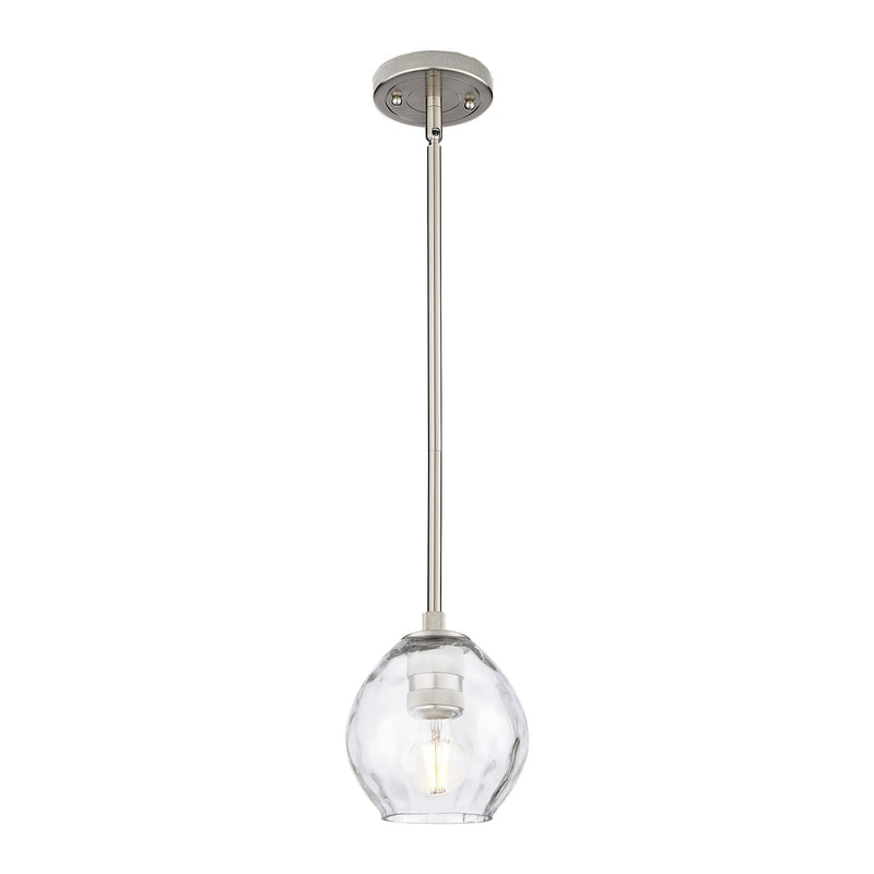 Innovations Waverly 6.25in 1-Light Pendant | Industrial Satin Nickel and Clear Glass | Kitchen Island & Dining Room | Model 434-1S-SN-G362