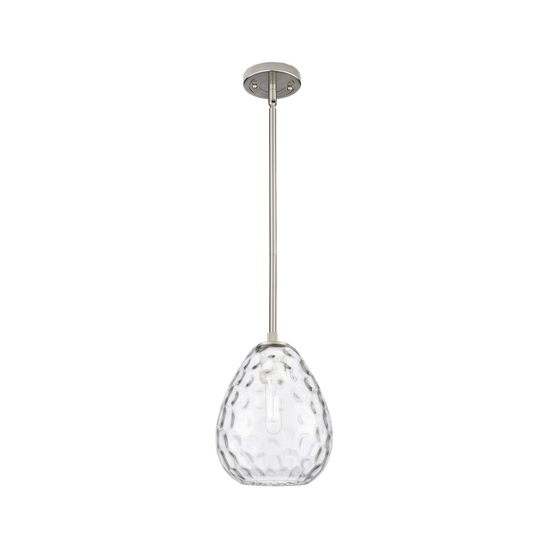 Innovations Lighting Waverly 8in 1-Light Pendant | Industrial Satin Nickel and Clear Glass | Kitchen Island & Dining Room | Model 434-1S-SN-G372
