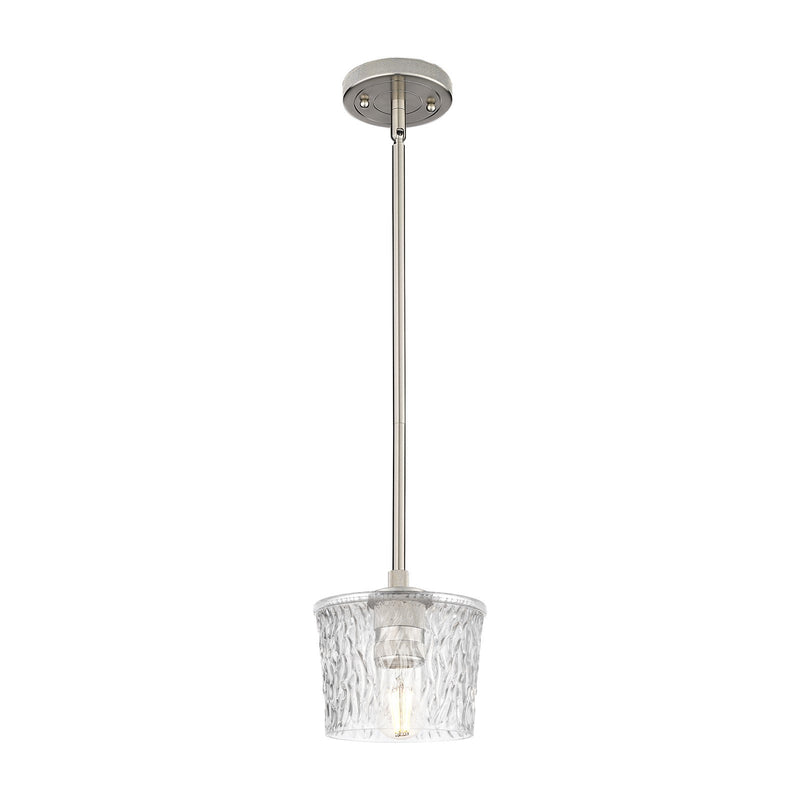 Innovations Lighting Niagara 6.5in 1-Light Pendant | Industrial Satin Nickel and Clear Glass | Kitchen Island & Dining Room | Model 434-1S-SN-G402
