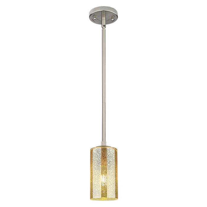 Innovations Crown Point 7" Stem Pendant, SN/Merc - 434-1S-SN-G434-7ME