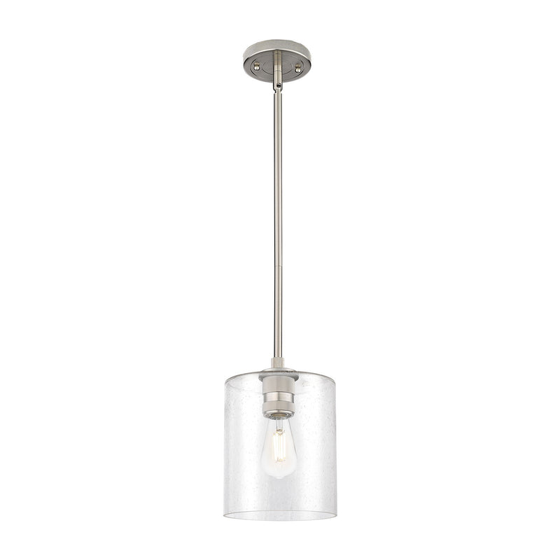 Innovations Paladin 7in 1-Light Pendant | Industrial Satin Nickel and Seedy Glass | Kitchen Island & Dining Room | Model 434-1S-SN-G4424-7