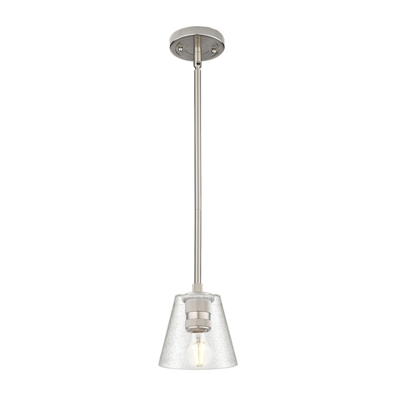 Innovations Caton 6in 1-Light Pendant | Industrial Satin Nickel and Frosted Glass | Kitchen Island & Dining Room | Model 434-1S-SN-G454