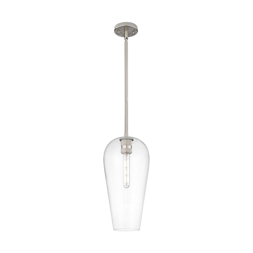 Innovations Chelsea 8in 1-Light Pendant | Industrial Satin Nickel and Clear Glass | Kitchen Island & Dining Room | Model 434-1S-SN-G456-8CL