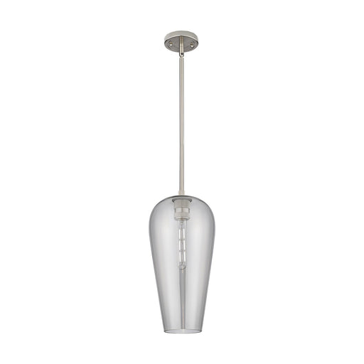 Innovations Chelsea 8in 1-Light Pendant | Industrial Satin Nickel and Light Smoke Glass | Kitchen Island & Dining Room | Model 434-1S-SN-G456-8SM