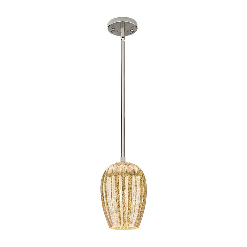 Innovations Preston Flute 6in 1-Light Pendant | Industrial Satin Nickel and Mercury Glass | Kitchen Island & Dining Room | Model 434-1S-SN-G457-6ME