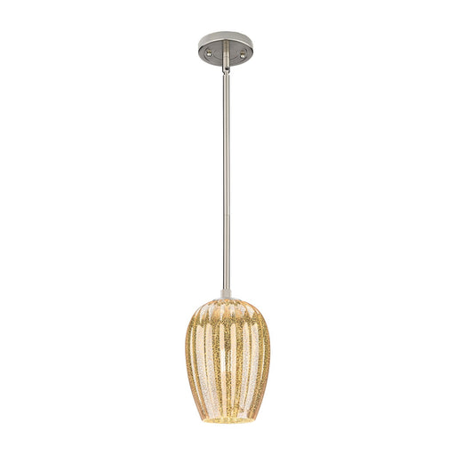 Innovations Preston Flute 6in 1-Light Pendant | Industrial Satin Nickel and Mercury Glass | Kitchen Island & Dining Room | Model 434-1S-SN-G457-6ME