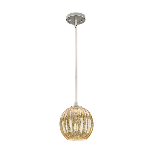 Innovations Preston Globe 7in 1-Light Pendant | Industrial Satin Nickel and Mercury Glass | Kitchen Island & Dining Room | Model 434-1S-SN-G458-7ME