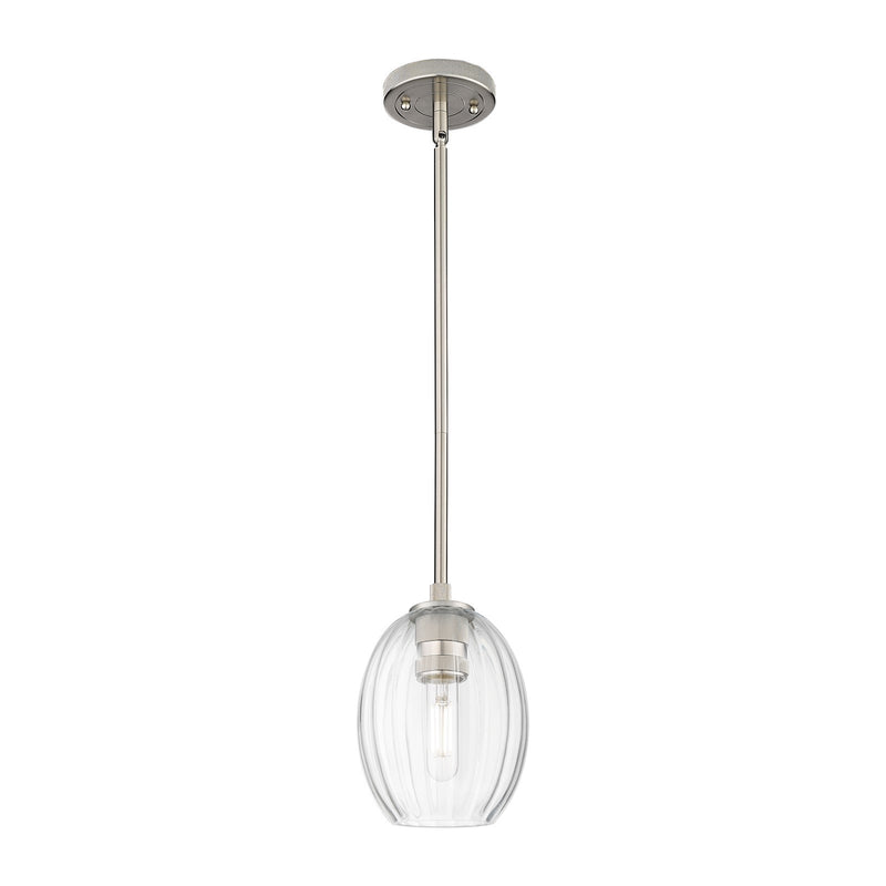 Innovations Preston Bulb 6in 1-Light Pendant | Industrial Satin Nickel and Clear Glass | Kitchen Island & Dining Room | Model 434-1S-SN-G459-6CL
