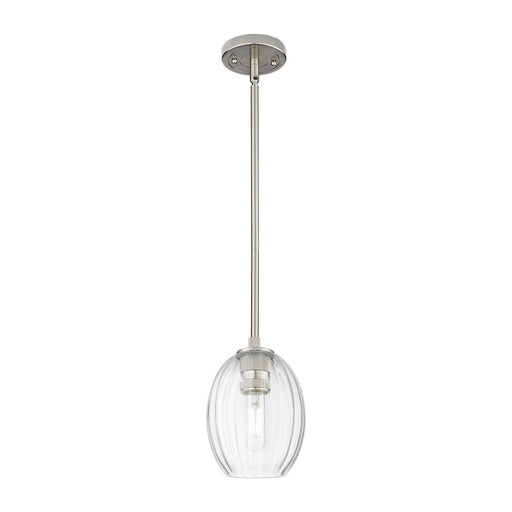 Innovations Preston Bulb 6in 1-Light Pendant | Industrial Satin Nickel and Clear Glass | Kitchen Island & Dining Room | Model 434-1S-SN-G459-6CL