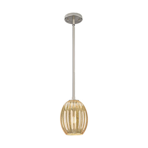 Innovations Preston Bulb 6in 1-Light Pendant | Industrial Satin Nickel and Mercury Glass | Kitchen Island & Dining Room | Model 434-1S-SN-G459-6ME