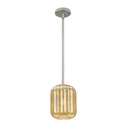 Innovations Preston Cylinder 7in 1-Light Pendant | Industrial Satin Nickel and Mercury Glass | Kitchen Island & Dining | Model 434-1S-SN-G460-7ME