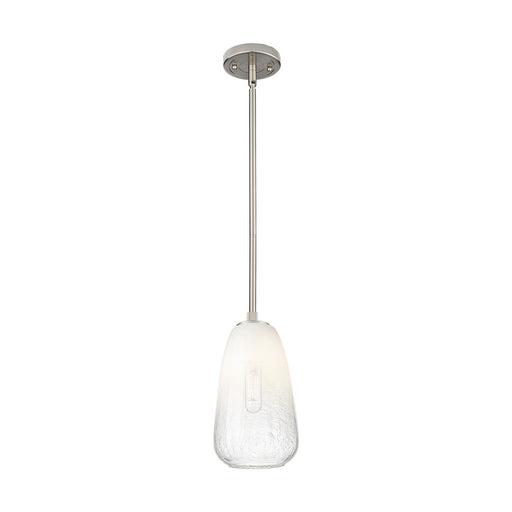 Innovations Brookhaven Almond 6in 1-Light Pendant | Industrial Satin Nickel and Opal Glass | Kitchen Island & Dining Room | Model 434-1S-SN-G480-6OP