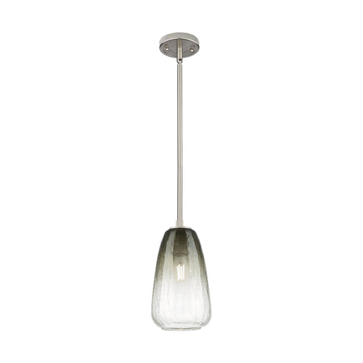 Innovations Brookhaven Almond 6in 1-Light Pendant | Industrial Satin Nickel and Slate Glass | Kitchen Island & Dining Room | Model 434-1S-SN-G480-6SL