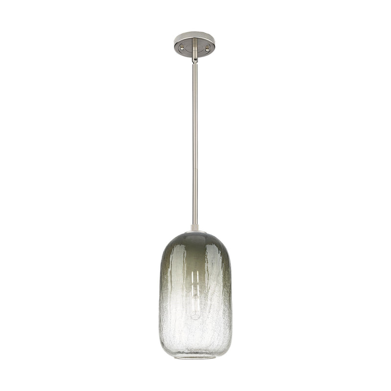 Innovations Brookhaven Cloche 7in 1-Light Pendant | Industrial Satin Nickel and Slate Glass | Kitchen Island & Dining Room | Model 434-1S-SN-G482-7SL