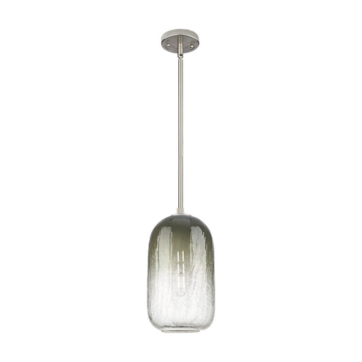 Innovations Brookhaven Cloche 7in 1-Light Pendant | Industrial Satin Nickel and Slate Glass | Kitchen Island & Dining Room | Model 434-1S-SN-G482-7SL