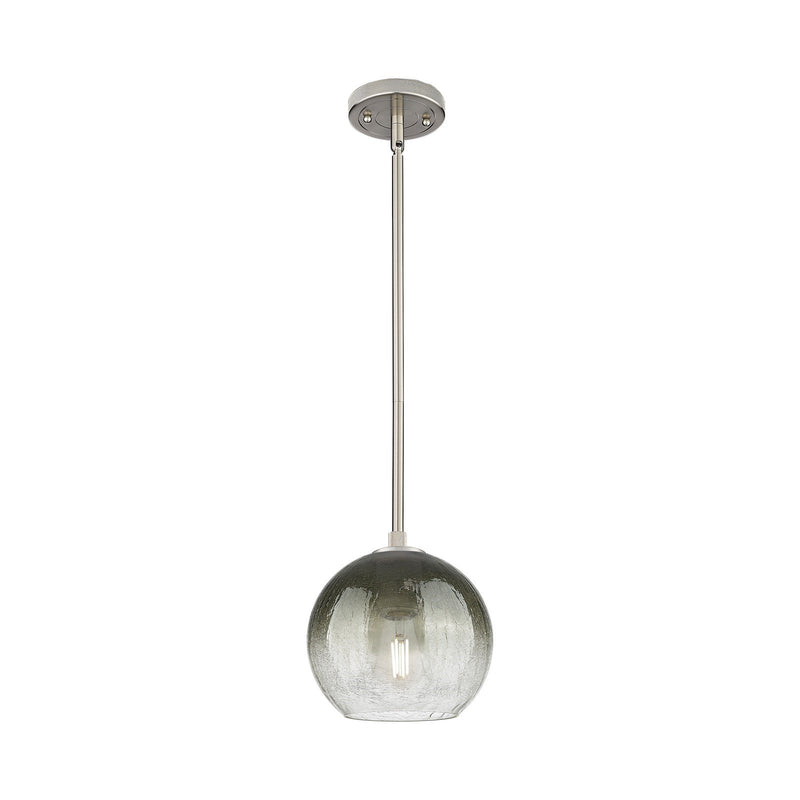 Innovations Brookhaven Globe 8in 1-Light Pendant | Industrial Satin Nickel and Slate Glass | Kitchen Island & Dining Room | Model 434-1S-SN-G483-8SL