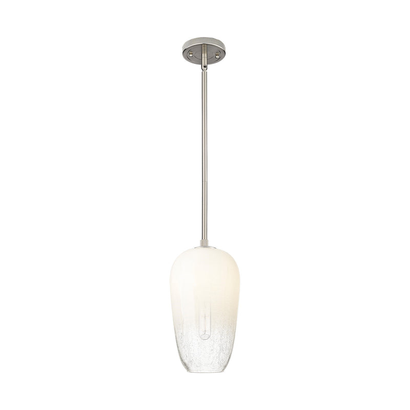 Innovations Brookhaven Flute 7in 1-Light Pendant | Industrial Satin Nickel and Opal Glass | Kitchen Island & Dining Room | Model 434-1S-SN-G484-7OP