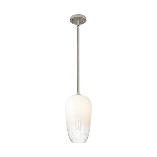 Innovations Brookhaven Flute 7in 1-Light Pendant | Industrial Satin Nickel and Opal Glass | Kitchen Island & Dining Room | Model 434-1S-SN-G484-7OP