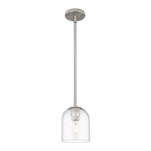 Innovations Bella 6in 1-Light Pendant | Industrial Satin Nickel and Clear Glass | Kitchen Island & Dining Room | Model 434-1S-SN-G558-6CL