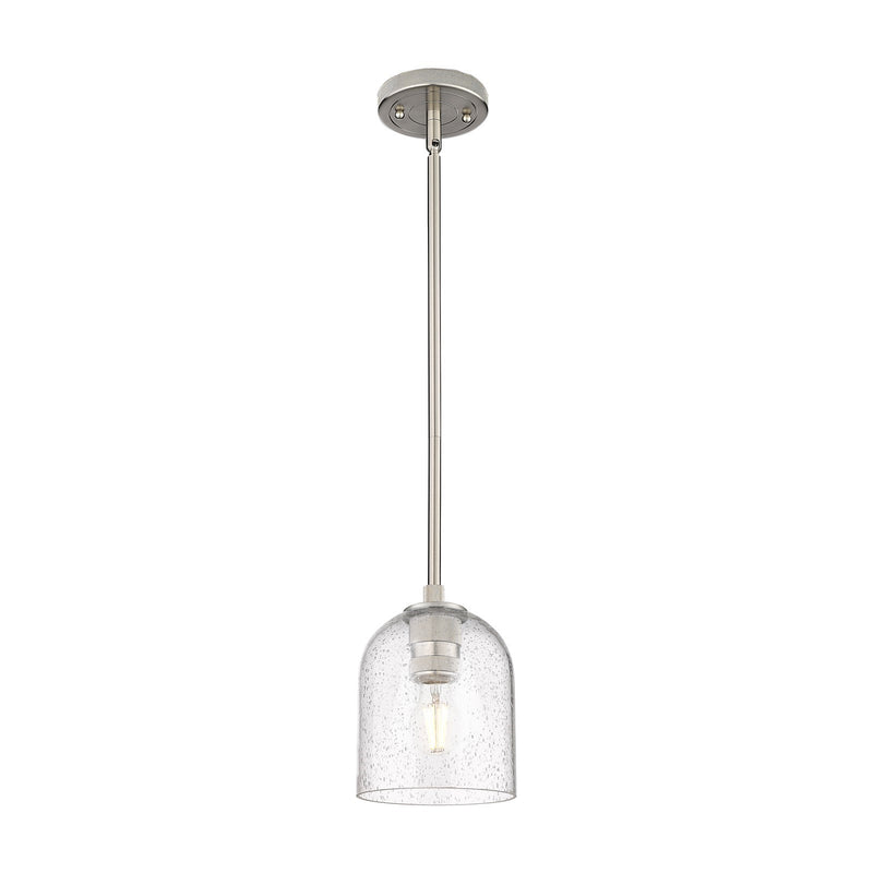 Innovations Bella 6in 1-Light Pendant | Industrial Satin Nickel and Seedy Glass | Kitchen Island & Dining Room | Model 434-1S-SN-G558-6SDY