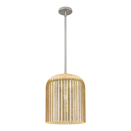 Innovations Crown Point 12in 1-Light Pendant | Industrial Satin Nickel and Mercury Glass | Kitchen Island & Dining Room | Model 434-1S-SN-G559-12ME