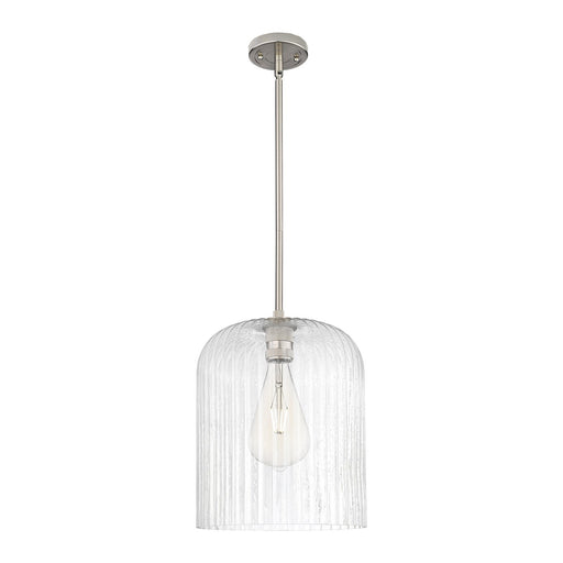 Innovations Crown Point 12in 1-Light Pendant | Industrial Satin Nickel and Seedy Glass | Kitchen Island & Dining Room | Model 434-1S-SN-G559-12SDY