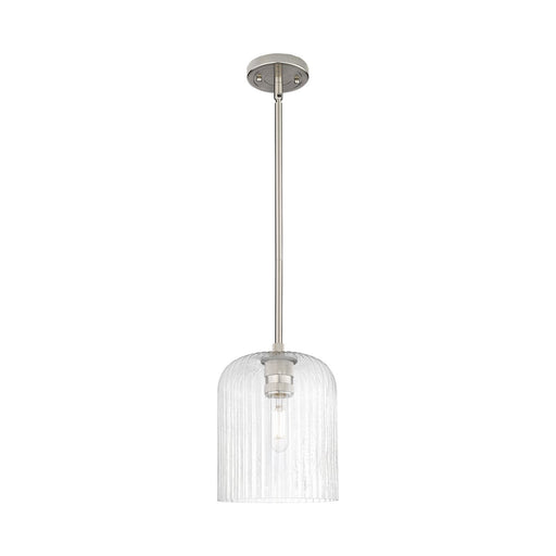 Innovations Crown Point 8in 1-Light Pendant | Industrial Satin Nickel and Seedy Glass | Kitchen Island & Dining Room | Model 434-1S-SN-G559-8SDY