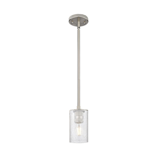Innovations Clymer 4in 1-Light Pendant | Industrial Satin Nickel and Seedy Glass | Kitchen Island & Dining Room | Model 434-1S-SN-G804