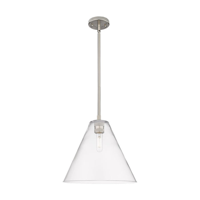 Innovations CP 1Lt 12" Berkshire Stem Pendant, SN/CL - 434-1S-SN-GBC-122