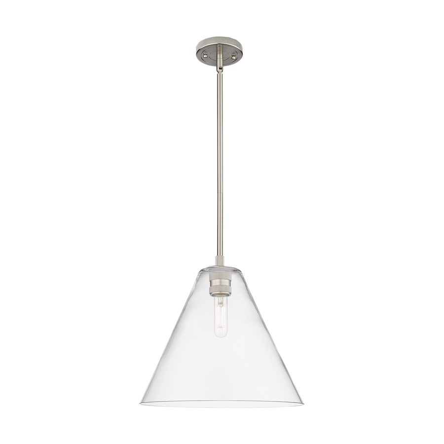 Innovations CP 1Lt 12" Berkshire Stem Pendant, SN/CL - 434-1S-SN-GBC-122