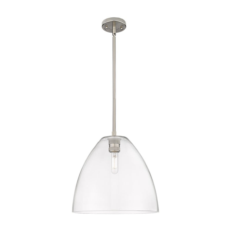 Innovations Crown Point 1Lt 12" Bristol Stem Pendant, SN/CL - 434-1S-SN-GBD-122