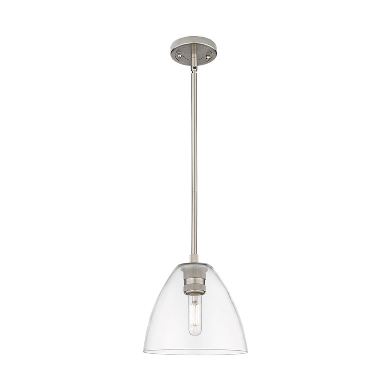 Innovations Bristol 7.5in 1-Light Pendant | Industrial Satin Nickel and Clear Dome Glass | Kitchen Island & Dining Room | Model 434-1S-SN-GBD-752