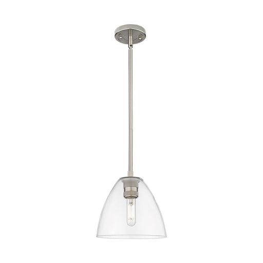 Innovations Bristol 7.5in 1-Light Pendant | Industrial Satin Nickel and Clear Dome Glass | Kitchen Island & Dining Room | Model 434-1S-SN-GBD-752
