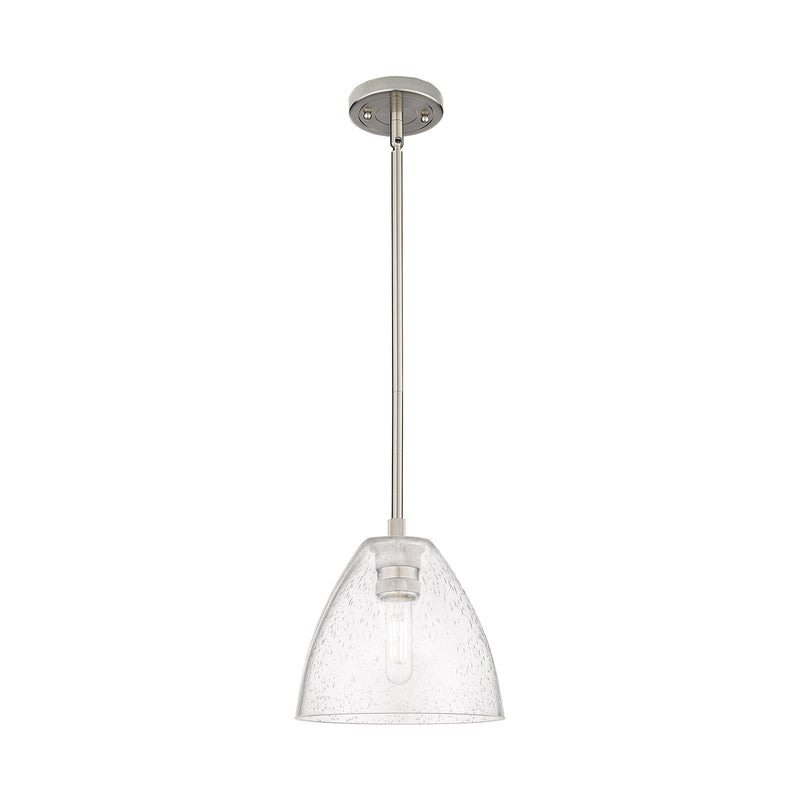 Innovations Bristol 7.5in 1-Light Pendant | Industrial Satin Nickel and Seedy Glass | Kitchen Island & Dining Room | Model 434-1S-SN-GBD-754
