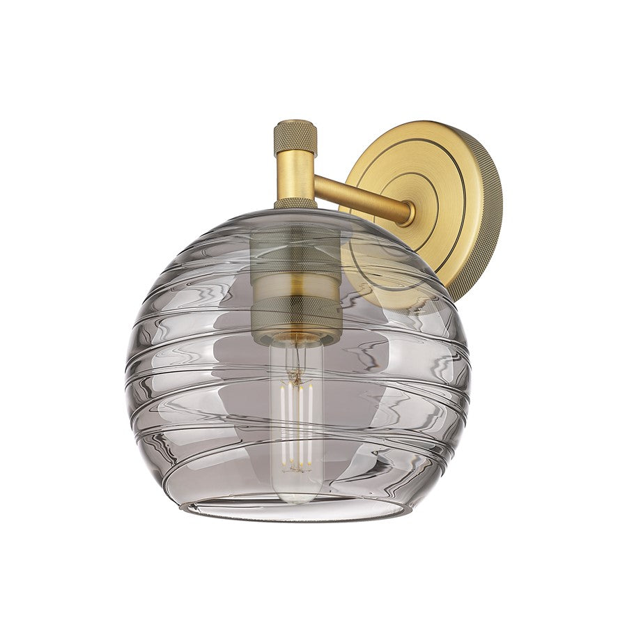 Innovations Crown Point 1Lt 6" Sconce, Brushed Brass/Smoke - 434-1W-BB-G1213-6SM