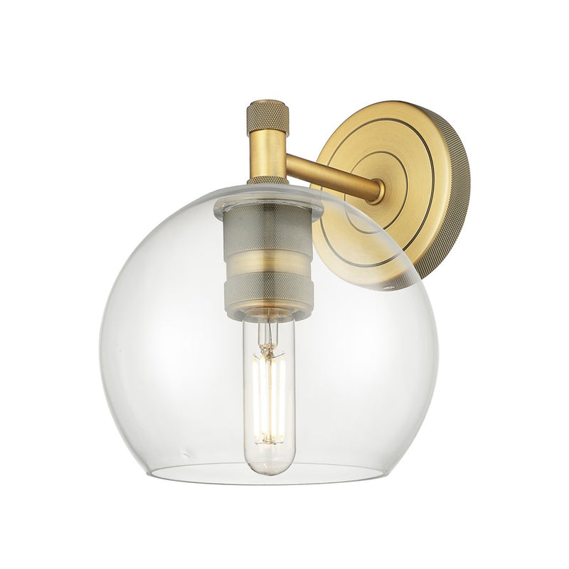 Innovations Crown Point 1Lt 6" Athens Sconce, Brushed Brass/Clear