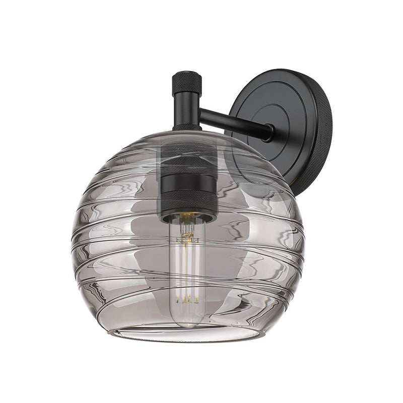 Innovations Crown Point 1Lt 6" Sconce, Black/Smoke