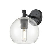 Innovations Crown Point 1Lt 6" Athens Sconce, Black/Clear - 434-1W-BK-G122-6