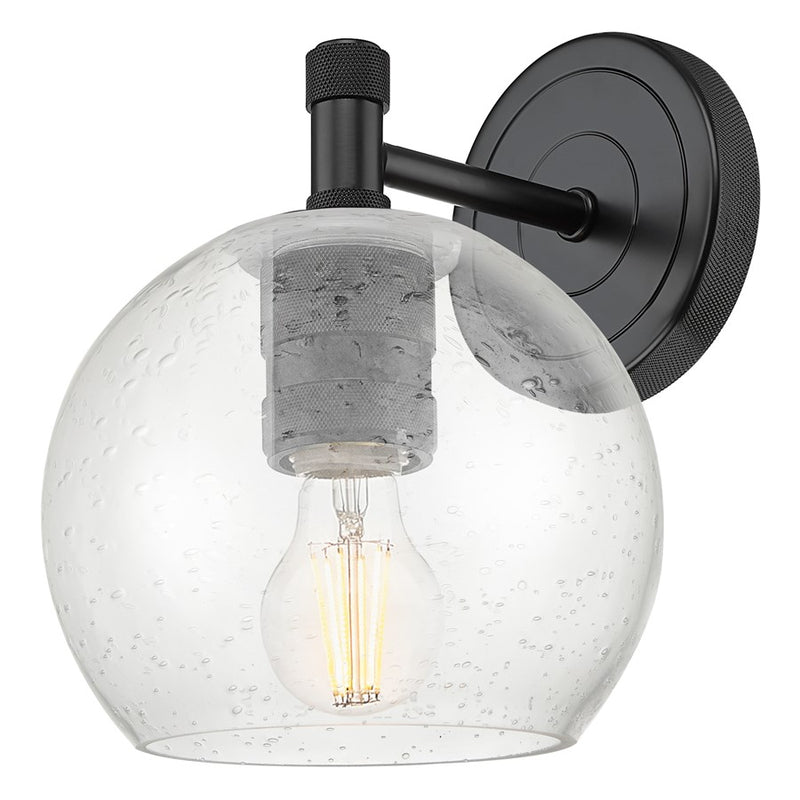 Innovations Crown Point 1Lt 6" AthensWall Sconce, Black/Seedy - 434-1W-BK-G124-6