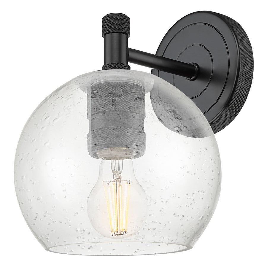 Innovations Crown Point 1Lt 6" AthensWall Sconce, Black/Seedy - 434-1W-BK-G124-6
