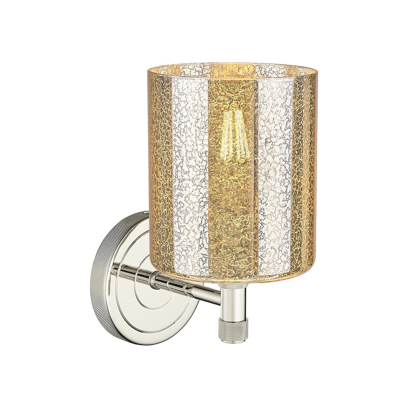 Innovations Cobbleskill 5in 1-Light Wall Sconce | Industrial Polished Nickel Steel and Mercury Glass | Bathroom & Hallway Accent | Model 434-1W-PN-G116